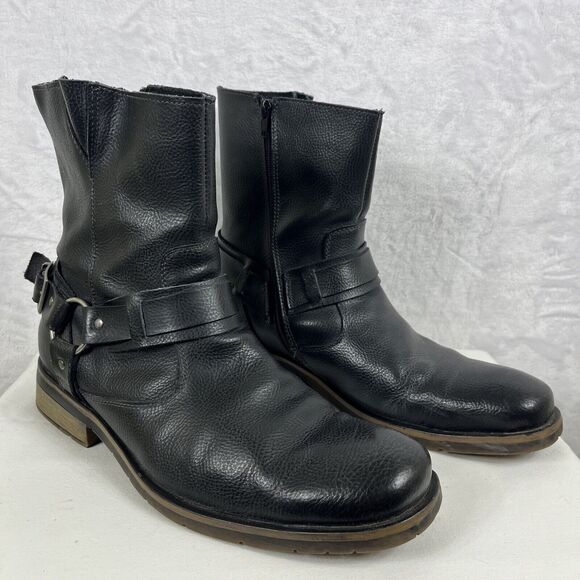 Robert Wayne Footwear Other - Robert Wayne Men's Benjamin Boots Harness Motorcycle Leather Black Size 10.5D
